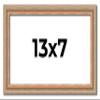 CustomPictureFrames.com 13x7 Frame Brown 60's Wooden Cabinet Solid Wood Picture Frame | 1 Inch Moulding Width | Complete with UV Acrylic Plexiglass, Foam Board Backing & Hanging Hardware view 1