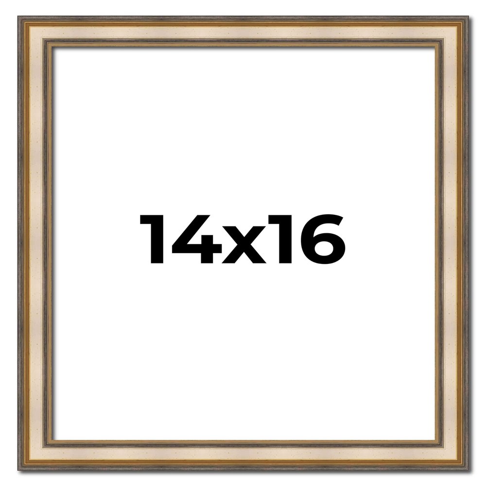 14x16 Frame Silver Solid Wood Picture Frame Width 1.25 Inches | Interior Frame Depth 0.375 Inches | Frey Traditional Photo Frame Complete with UV Acrylic, Foam Board Backing & Hanging Hardware