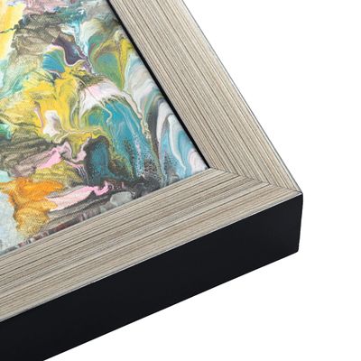 11x14 Canvas Frame Silver Solid Wood Floater Frame Width 2.5 Inches | Interior Frame Depth 1 1/4 Inches | Kenley Contemporary Canvas Frame Complete with Canvas Clips & Hanging Hardware