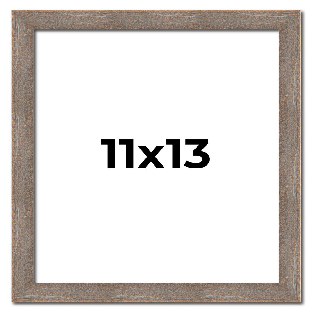 11x13 Frame Rustic Natural Wood Stained Solid Wood Picture Frame | 1 Inch Moulding Width | 0.875 Inch Interior Frame Depth | Kashton Frame Complete with UV Acrylic Plexiglass, Foam Board Backing &