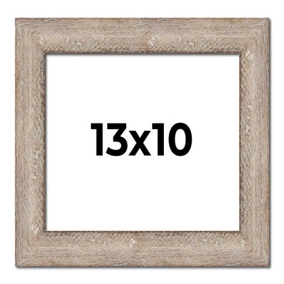 13x10 Frame Brown Solid Wood Picture Frame Width 2 Inches | Interior Frame Depth 0.6875 Inches | Vesta Rustic Photo Frame Complete with UV Acrylic, Foam Board Backing & Hanging Hardware