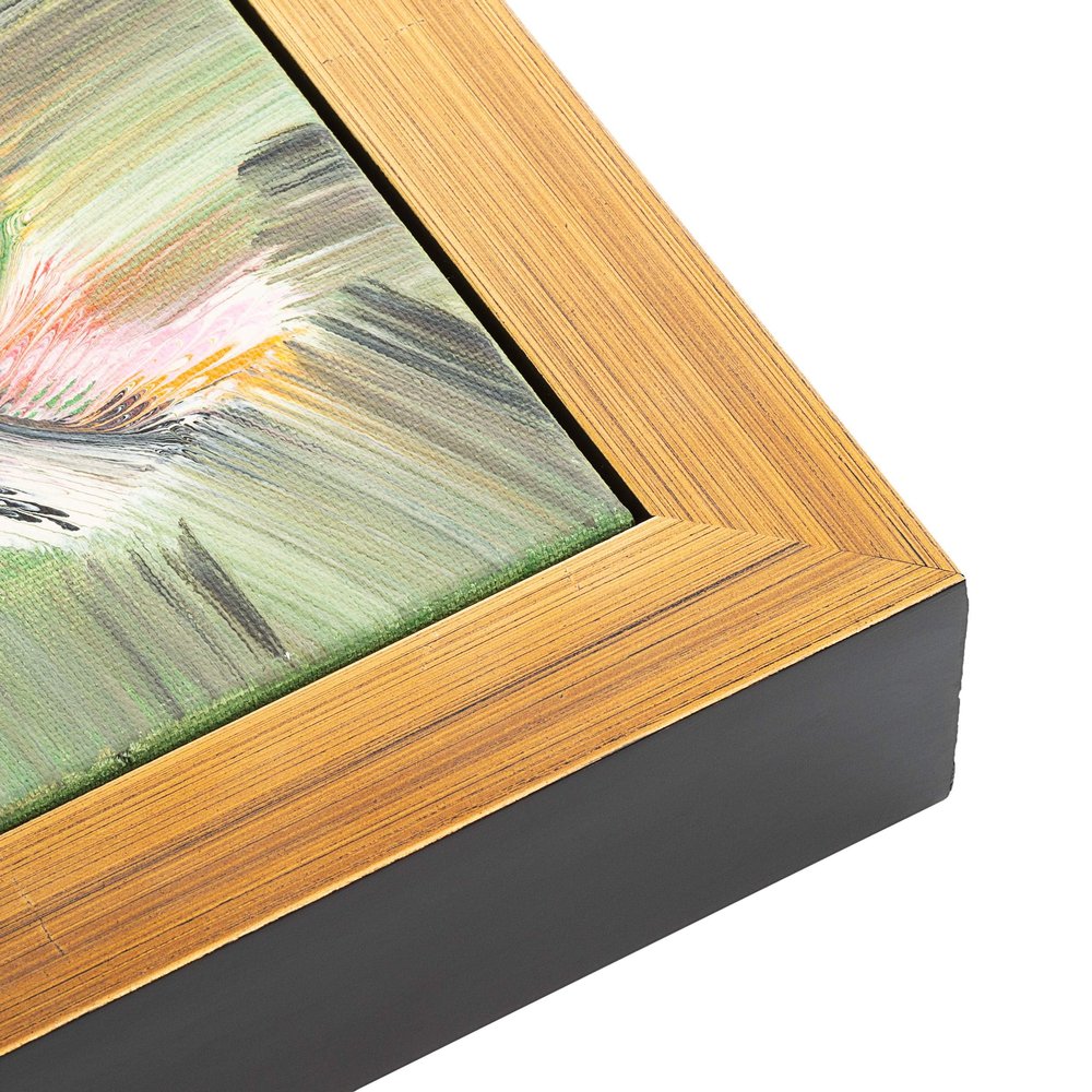 11x34 Canvas Frame Gold Solid Wood Floater Frame Width 2.5 Inches | Interior Frame Depth 1 1/4 Inches | Xanto Contemporary Canvas Frame Complete with Canvas Clips & Hanging Hardware