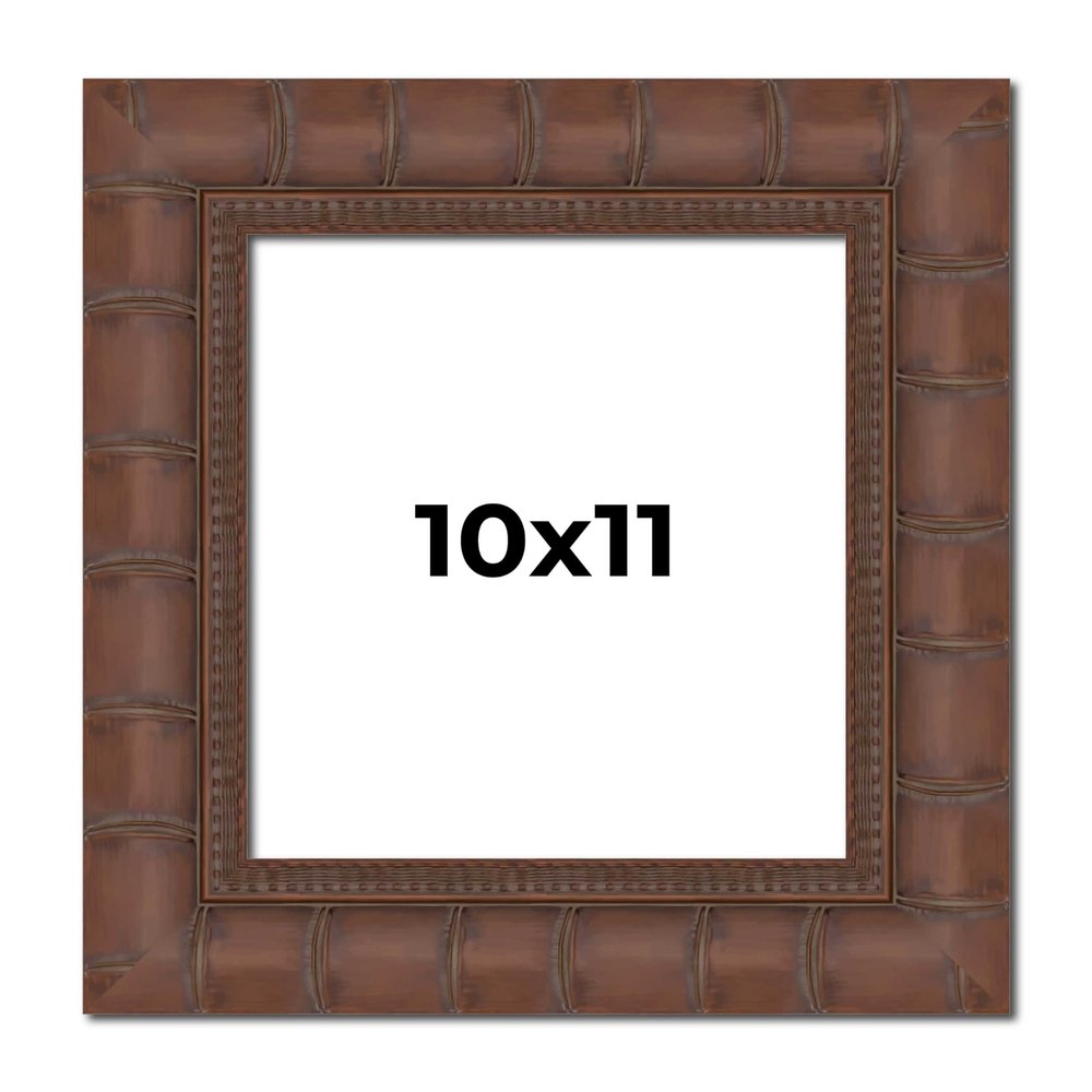 10x11 Frame Brown Bamboo Solid Pine Wood Tones Solid Wood Picture Frame Width 2.75 Inches | Interior Depth 0.625 Inches | Rhodes Frame | Complete with UV Acrylic, Foam Board Backing & Hanging Hardware