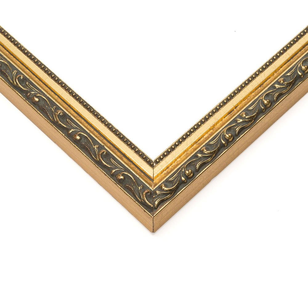 10x32 Frame Black & Gold Solid Wood Picture Frame Width 1.125 Inches | Interior Depth 0.375 Inches | Broderick Traditional Photo Frame Complete with UV Acrylic, Foam Board Backing & Hanging Hardware