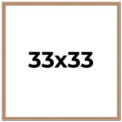 CustomPictureFrames.com 33x33 Frame Brown 60's Wooden Cabinet Solid Wood Picture Frame | 1 Inch Moulding Width | Complete with UV Acrylic Plexiglass, Foam Board Backing & Hanging Hardware