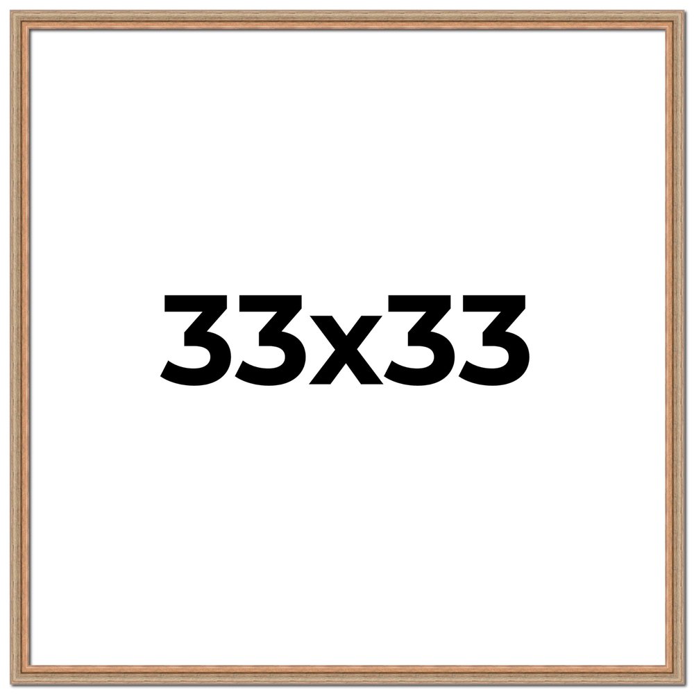 CustomPictureFrames.com 33x33 Frame Brown 60's Wooden Cabinet Solid Wood Picture Frame | 1 Inch Moulding Width | Complete with UV Acrylic Plexiglass, Foam Board Backing & Hanging Hardware