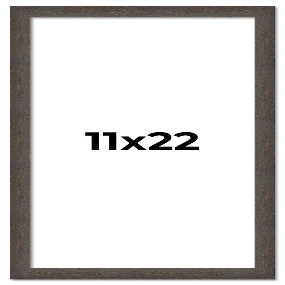 11x22 Frame Black Solid Wood Picture Frame Width 1 Inches | Interior Frame Depth 0.875 Inches | Chantry Rustic Photo Frame Complete with UV Acrylic, Foam Board Backing & Hanging Hardware