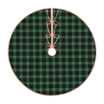Christmas Tree Skirt 48" Clan Fitzpatrick Hunting Tartan Linen Xmas Tree Skirt for Holiday Party Christmas Tree Mat Decorations Indoor Outdoor