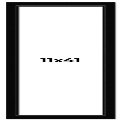 11x41 Frame Piano Black Solid Wood Picture Frame | 1.625 Inch Moulding Width | 0.6875 Inch Rabbet Depth | Complete with UV Acrylic Plexiglass, Foam Board Backing & Hanging Hardware