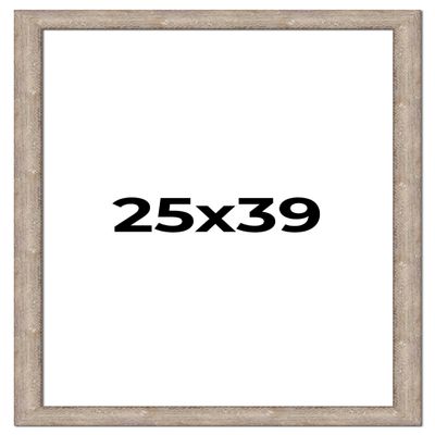 25x39 Frame Brown Solid Wood Picture Frame Width 2 Inches | Interior Frame Depth 0.6875 Inches | Vesta Rustic Photo Frame Complete with UV Acrylic, Foam Board Backing & Hanging Hardware