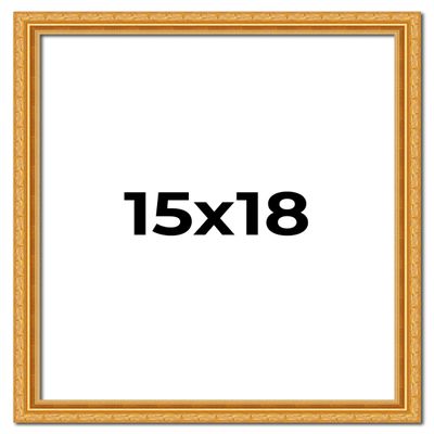 15x18 Frame Gold Ornate Solid Wood Picture Frame | 1.125 Inch Moulding Width | Chadwick Traditional Frame Complete with UV Acrylic Plexiglass, Foam Board Backing & Hanging Hardware