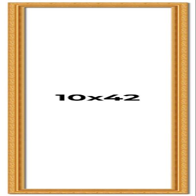 10x42 Frame Gold Ornate Solid Wood Picture Frame | 1.125 Inch Moulding Width | Chadwick Traditional Frame Complete with UV Acrylic Plexiglass, Foam Board Backing & Hanging Hardware