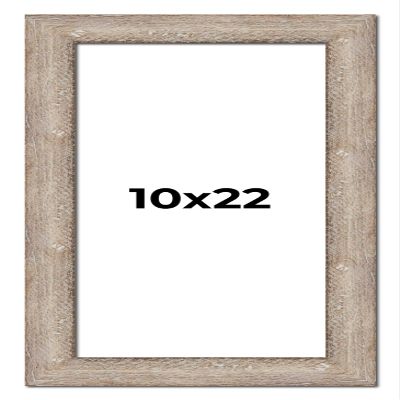 10x22 Frame Brown Solid Wood Picture Frame Width 2 Inches | Interior Frame Depth 0.6875 Inches | Vesta Rustic Photo Frame Complete with UV Acrylic, Foam Board Backing & Hanging Hardware