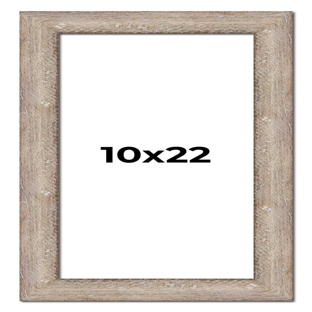 10x22 Frame Brown Solid Wood Picture Frame Width 2 Inches | Interior Frame Depth 0.6875 Inches | Vesta Rustic Photo Frame Complete with UV Acrylic, Foam Board Backing & Hanging Hardware