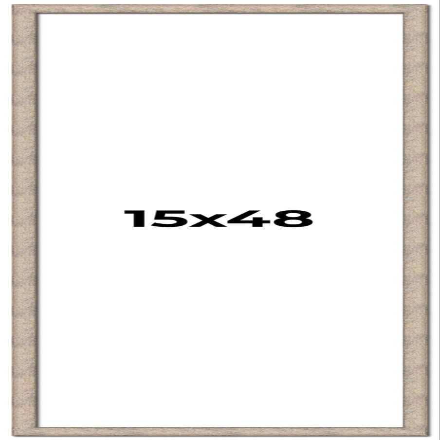 15x48 Frame Brown Solid Wood Picture Frame Width 1 Inches | Interior Frame Depth 0.875 Inches | Manton Rustic Photo Frame Complete with UV Acrylic, Foam Board Backing & Hanging Hardware