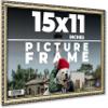 15x11 Frame Ornate Silver Solid Wood Picture Frame Width 1.125 Inches | Interior Depth 0.375 Inches | Willrick Traditional Frame with UV Acrylic Plexiglass, Foam Board Backing & Hanging Hardware view 1