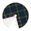 Christmas Tree Skirt 48" Clan Gordon Tartan Dark Blue and Green Plaid Linen Xmas Tree Skirt for Holiday Party Christmas Tree Mat Decorations Indoor Outdoor view 3