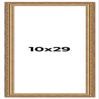 10x29 Frame Gold Solid Wood Picture Frame Width 1.25 Inches | Interior Frame Depth 0.375 Inches | Warwick Metallic Photo Frame Complete with UV Acrylic, Foam Board Backing & Hanging Hardware