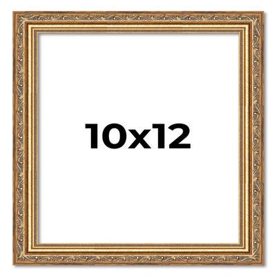 10x12 Frame Gold Solid Wood Picture Frame Width 1.25 Inches | Interior Frame Depth 0.375 Inches | Warwick Metallic Photo Frame Complete with UV Acrylic, Foam Board Backing & Hanging Hardware