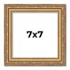 7x7 Frame Gold Solid Wood Picture Frame Width 1.25 Inches | Interior Frame Depth 0.375 Inches | Warwick Metallic Photo Frame Complete with UV Acrylic, Foam Board Backing & Hanging Hardware view 1