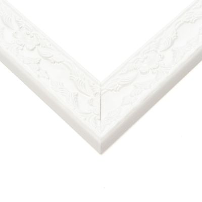 10x23 Frame White Solid Wood Picture Frame Width 1.75 Inches | Interior Depth 0.375 Inches | Guiliano White Traditional Photo Frame Complete with UV Acrylic, Foam Board Backing & Hanging Hardware