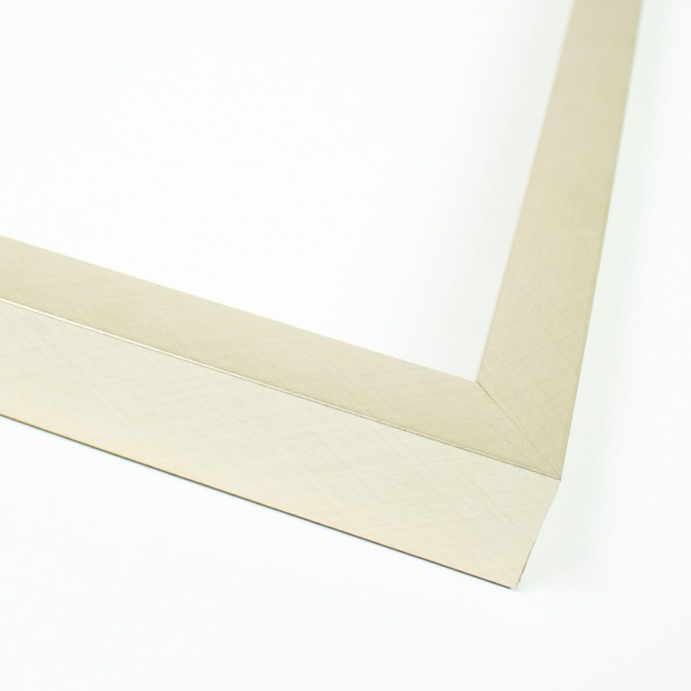 10x25 Frame Silver Solid Wood Picture Frame Width 1.375 Inches | Interior Frame Depth 0.5625 Inches | Nuria Contemporary Photo Frame Complete with UV Acrylic, Foam Board Backing & Hanging Hardware