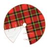 Christmas Tree Skirt 30" Bright Red and Lime Christmas Plaid Pattern Linen Xmas Tree Skirt for Holiday Party Christmas Tree Mat Decorations Indoor Outdoor view 3