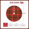 Christmas Tree Skirt 30" Bright Red and Lime Christmas Plaid Pattern Linen Xmas Tree Skirt for Holiday Party Christmas Tree Mat Decorations Indoor Outdoor view 4