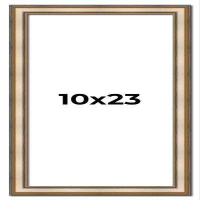 10x23 Frame Silver Solid Wood Picture Frame Width 1.25 Inches | Interior Frame Depth 0.375 Inches | Frey Traditional Photo Frame Complete with UV Acrylic, Foam Board Backing & Hanging Hardware