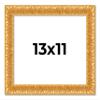 13x11 Frame Gold Baroque Antique Solid Wood Picture Frame Width 1.625 Inches | Interior Frame Depth 0.625 Inches | Alodia Ornate Photo Frame Complete with UV Acrylic, Foam Board Backing & Hanging view 1