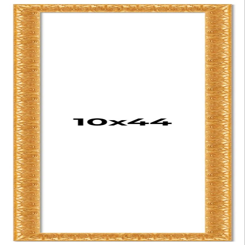 10x44 Frame Gold Baroque Antique Solid Wood Picture Frame Width 1.625 Inches | Interior Frame Depth 0.625 Inches | Alodia Ornate Photo Frame Complete with UV Acrylic, Foam Board Backing & Hanging
