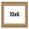 10x6 Frame Gold Solid Wood Picture Frame Width 1.25 Inches | Interior Frame Depth 0.375 Inches | Warwick Metallic Photo Frame Complete with UV Acrylic, Foam Board Backing & Hanging Hardware view 1