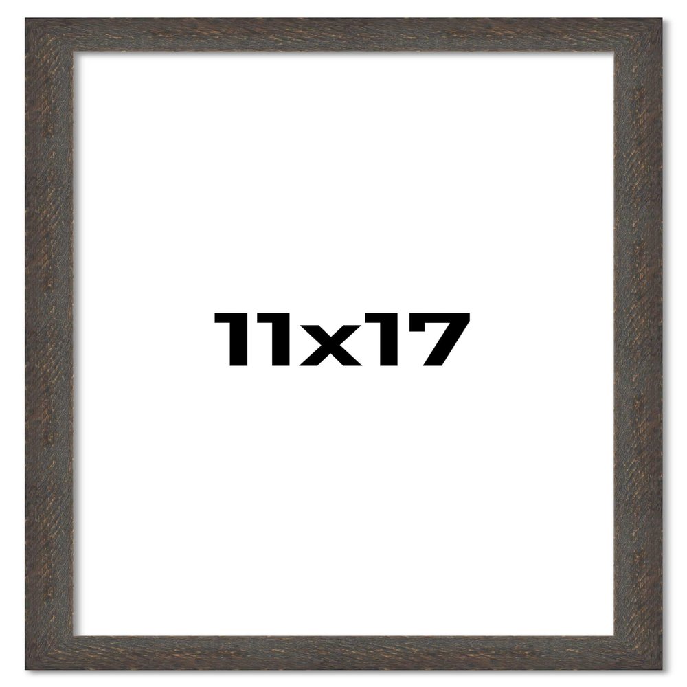11x17 Frame Black Solid Wood Picture Frame Width 1 Inches | Interior Frame Depth 0.875 Inches | Chantry Rustic Photo Frame Complete with UV Acrylic, Foam Board Backing & Hanging Hardware