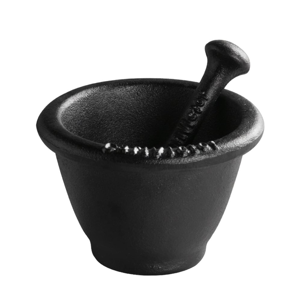Mortar Large Cast Iron Mortar and Pestle Set, Black Iron Spice Grinder, Handmade Mortar and Pestle Spices Grinding