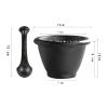 Mortar Large Cast Iron Mortar and Pestle Set, Black Iron Spice Grinder, Handmade Mortar and Pestle Spices Grinding view 2