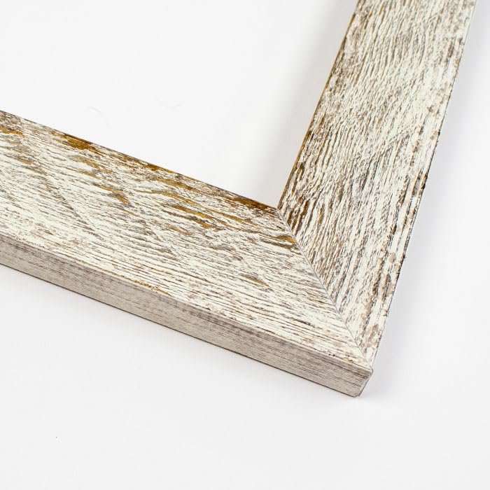 10x10 Frame White Solid Wood Picture Frame Width 1.75 Inches | Interior Frame Depth 0.5625 Inches | Fionan Rustic Photo Frame Complete with UV Acrylic, Foam Board Backing & Hanging Hardware