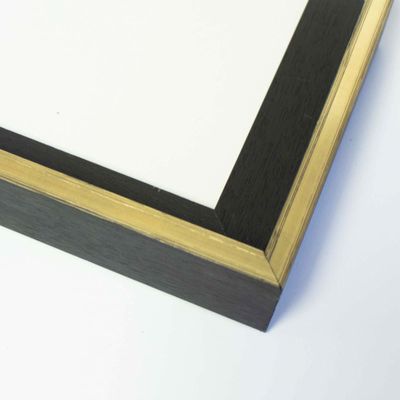 10x14 Canvas Frame Black & Gold Solid Wood Floater Frame Width 1.5 Inches | Interior Frame Depth 1 9/16 Inches | Tharin Contemporary Canvas Frame Complete with Canvas Clips & Hanging Hardware