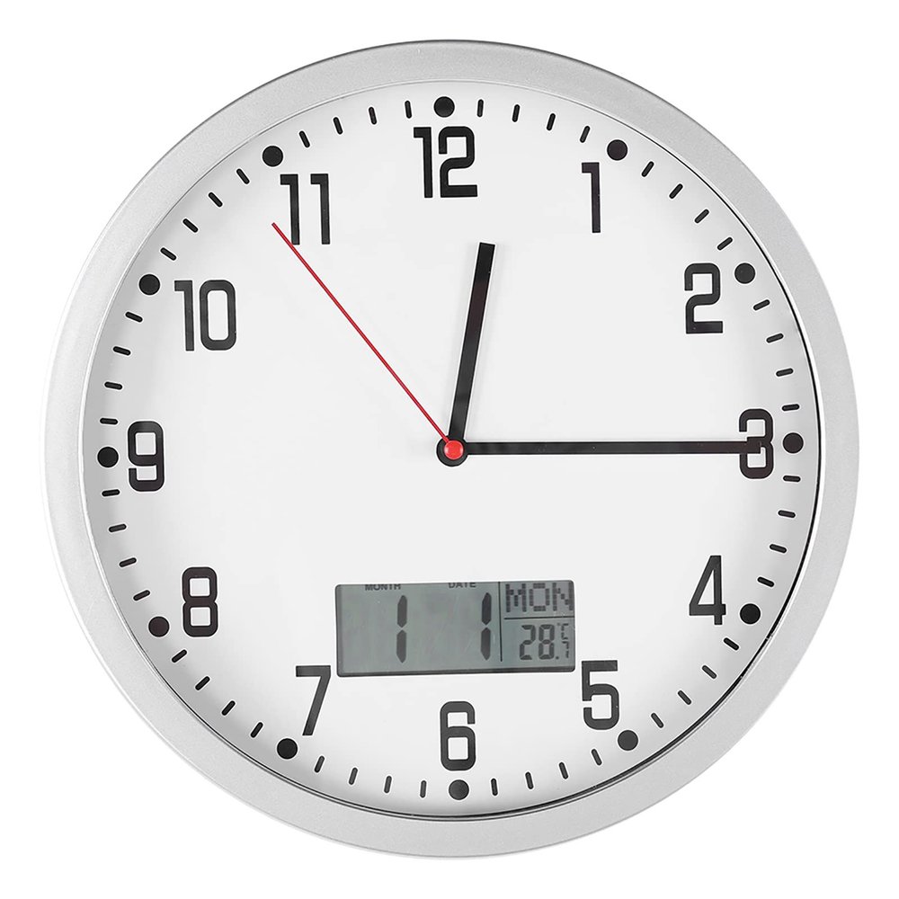 Marooma Multifunctional Modern Wall Clock with Date and Temperature Display for Home, Office, and Bedroom Decoration, Designed for Homeowners, Professionals, and Decor Enthusiasts