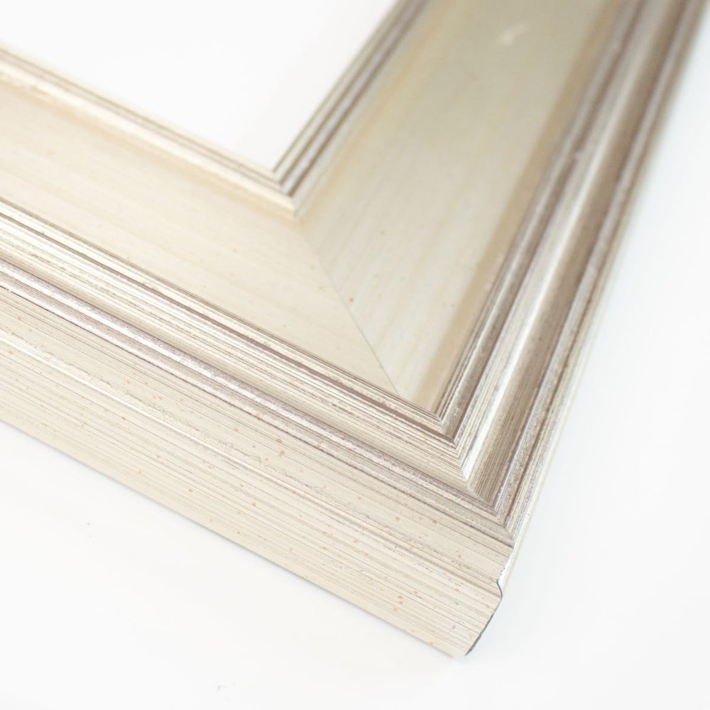 CustomPictureFrames Silver Picture Frames 18x42 - Solid Wood - Aiken Traditional Silver Frame - UV Acrylic, Foam Board Backing & Hanging Hardware - Display Poster Art, Family Photo & Picture Collage