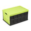 Glad Collapsible Storage Bin with Lid - 48L Foldable Plastic Box for Garage, Car Trunk, and Organization - Stackable Lidded Container with Handles, Green view 1