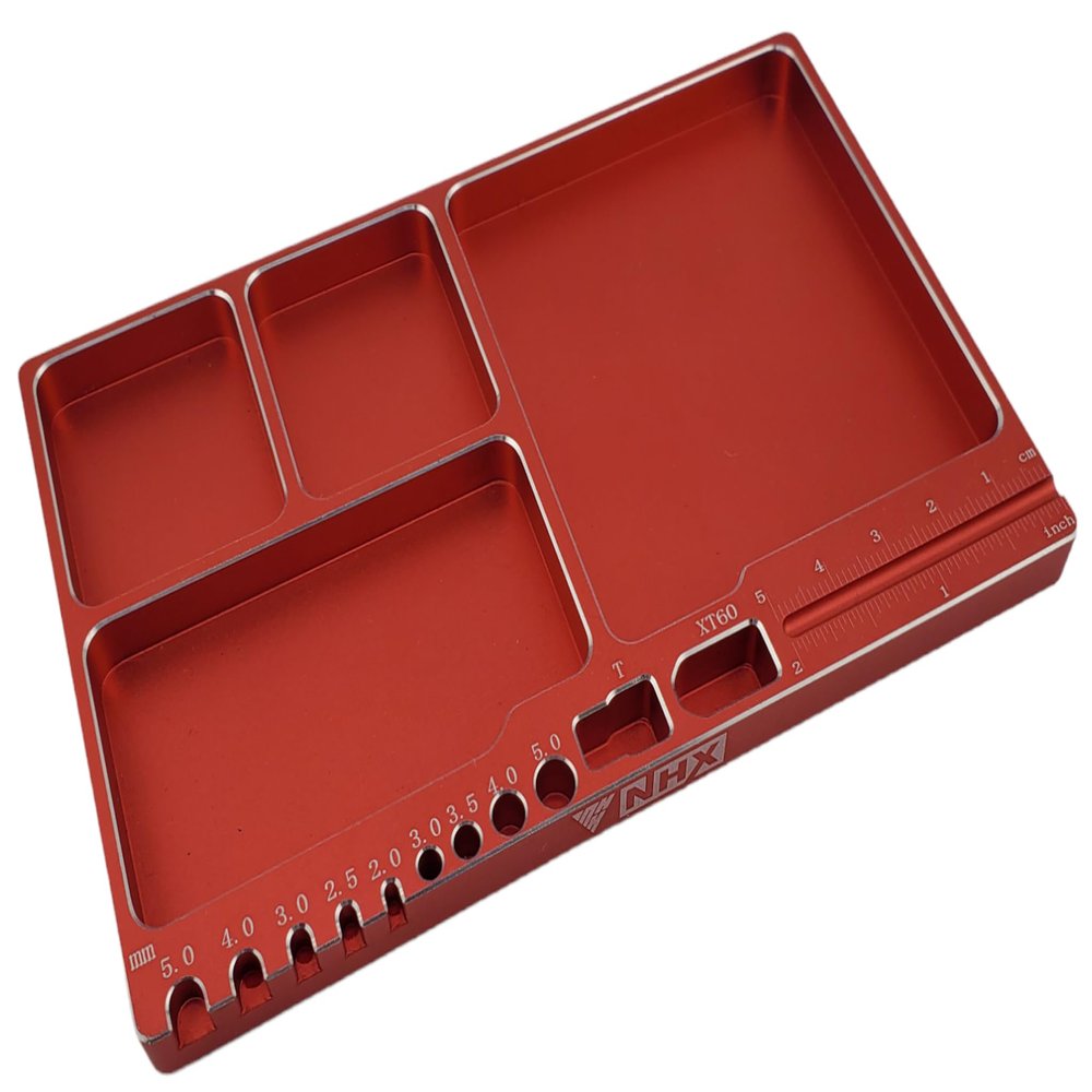 NHX RC Aluminum Magnetic Multifunctional Screw Parts Soldering Jig Tray-Red