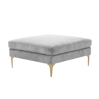 Tov Furniture Serena Gray Velvet Ottoman
