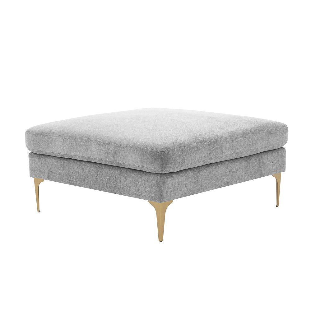 Tov Furniture Serena Gray Velvet Ottoman