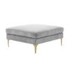 Tov Furniture Serena Gray Velvet Ottoman view 1