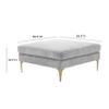 Tov Furniture Serena Gray Velvet Ottoman view 2