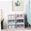 CHILDWEET 2pcs Capacity Transparent Shoes Storage Organizer Stackable Plastic Shoe Boxes for Home Easy Installation Space-saving Design for Convenient Use view 3