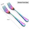 2Pcs Dinner Forks Funny Tableware Engraved with I Forking Love You, 8" Stainless Steel Forks Silverware Set, Birthday Valentine's Day Gift for Women Boyfriend Girlfriend Husband Wife (Rainbow) view 2