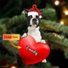 Christmas Dog Lovers- Boston Terrier Black Dog Heart, Personalized Shaped Ornament - Custom Your Dog's Name, Gifts for Christmas Tree Decor, Birthday, Christmas, Men, Women view 2