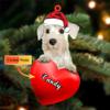 Christmas Dog Lovers- Pepper Niniature Schnauzer Dog Heart, Personalized Shaped Ornament - Custom Your Dog's Name, Gifts for Christmas Tree Decor, Birthday, Christmas, Men, Women view 2