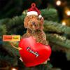 Christmas Dog Lovers- Labradoodle Dog Heart, Personalized Shaped Ornament - Custom Your Dog's Name, Gifts for Christmas Tree Decor, Birthday, Christmas, Men, Women view 2